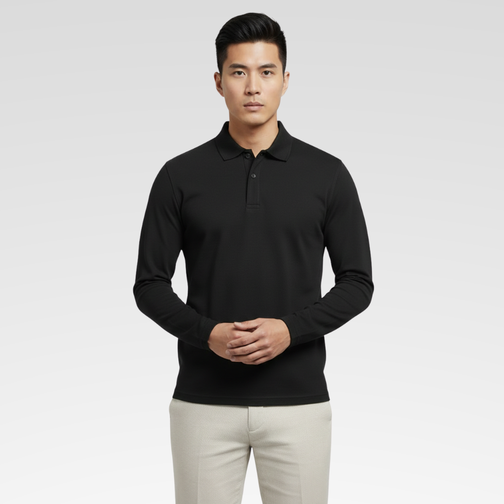 Camisa Polo Masculina - Manga Longa Premium
