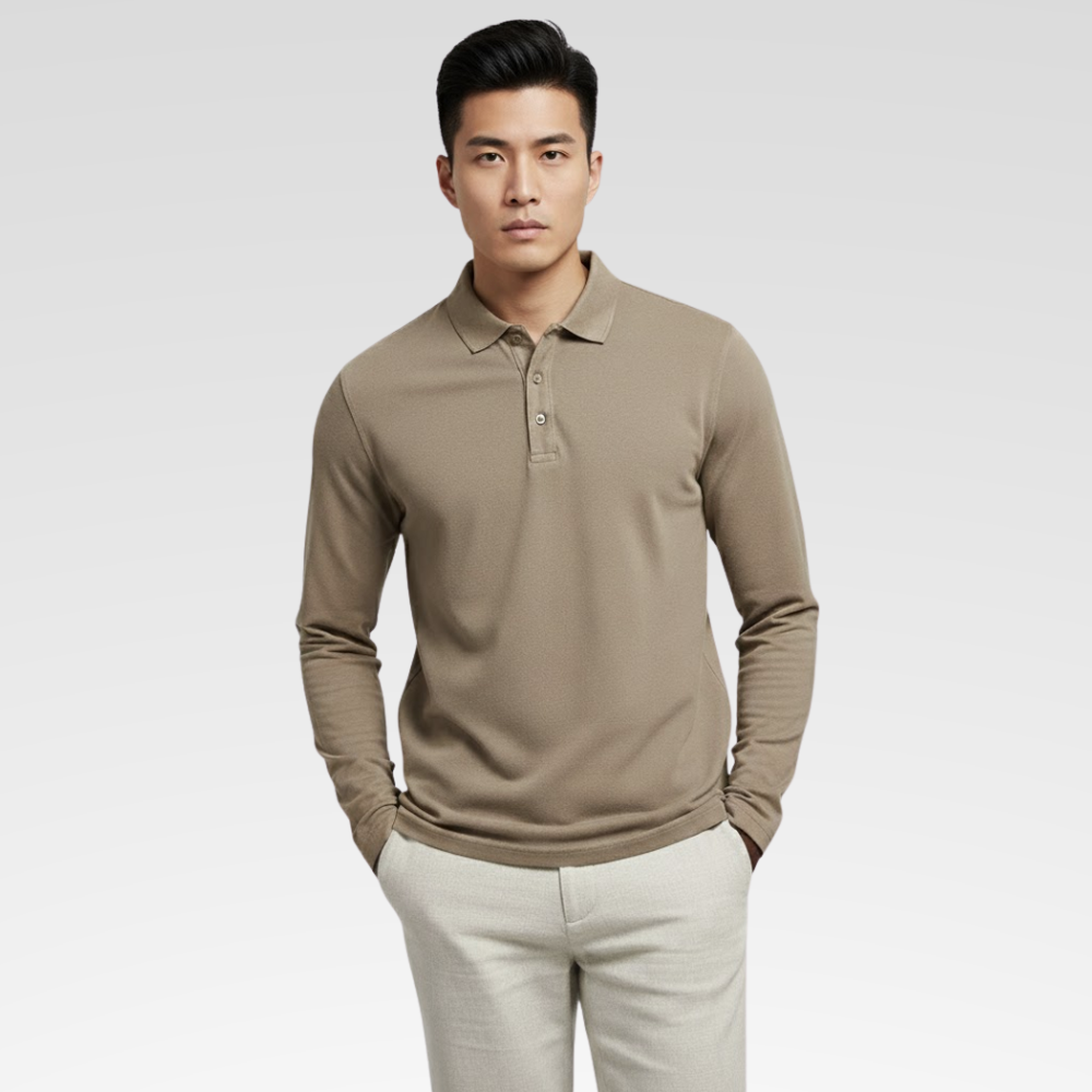 Camisa Polo Masculina - Manga Longa Premium
