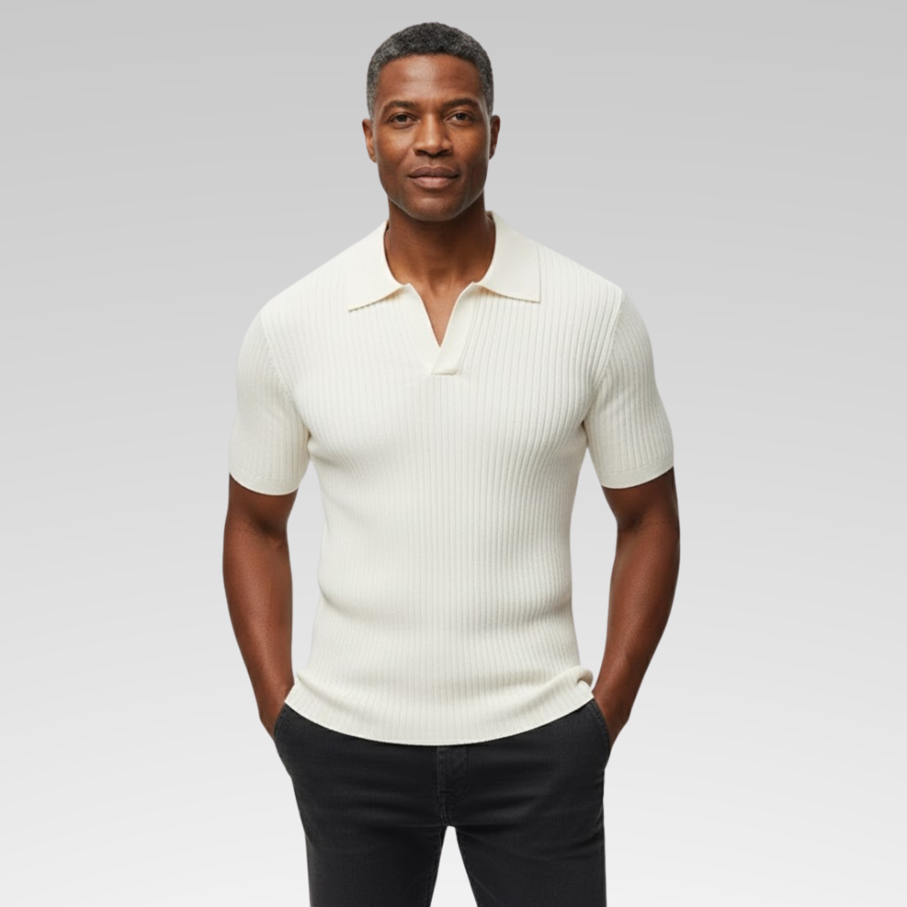 Camisa Polo Masculina - Tricot Canelada