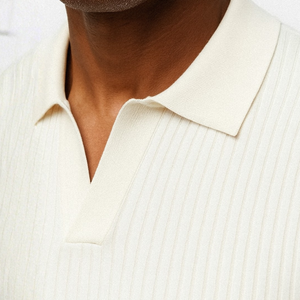 Camisa Polo Masculina - Tricot Canelada