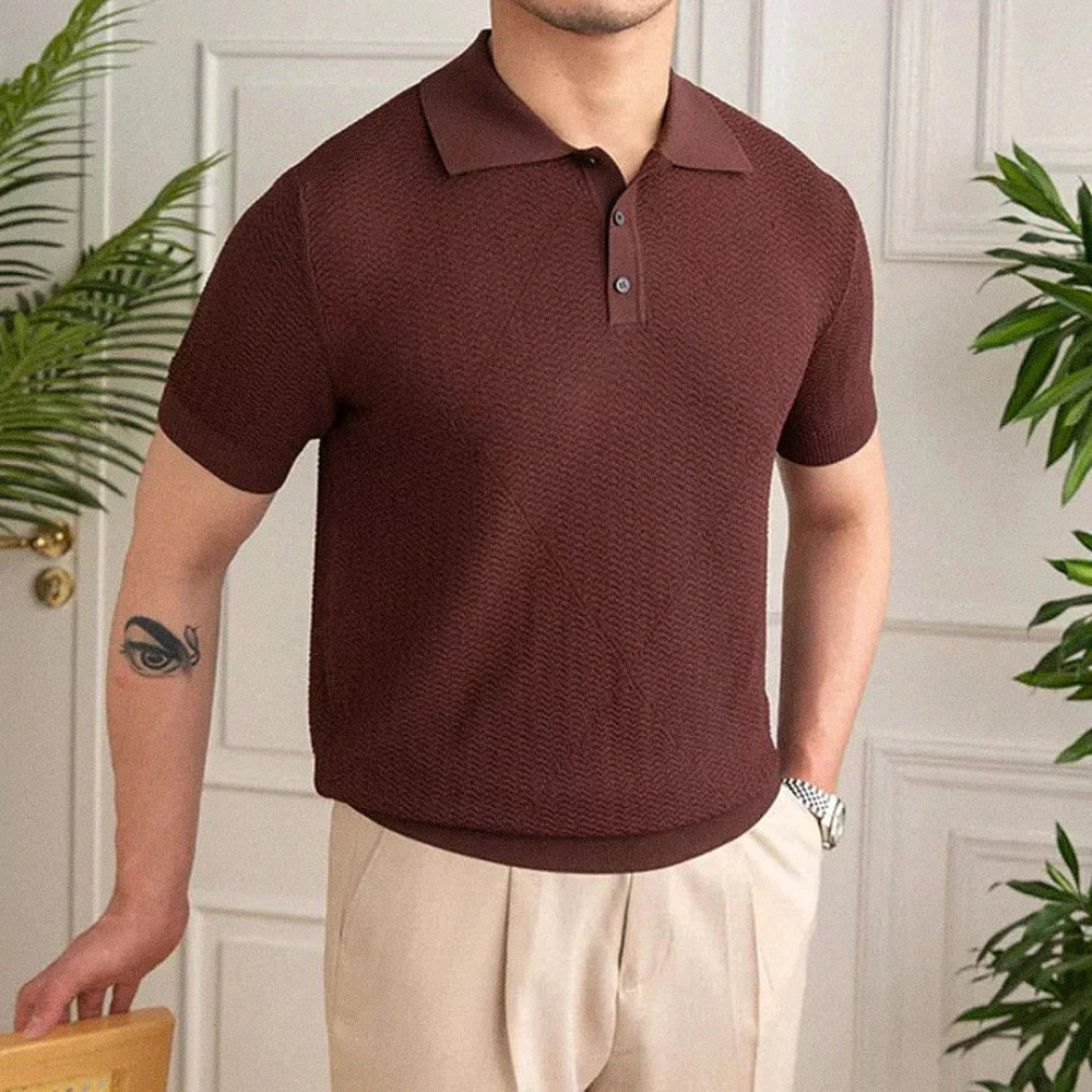 Camisa Polo Masculina – Tricot Chevron