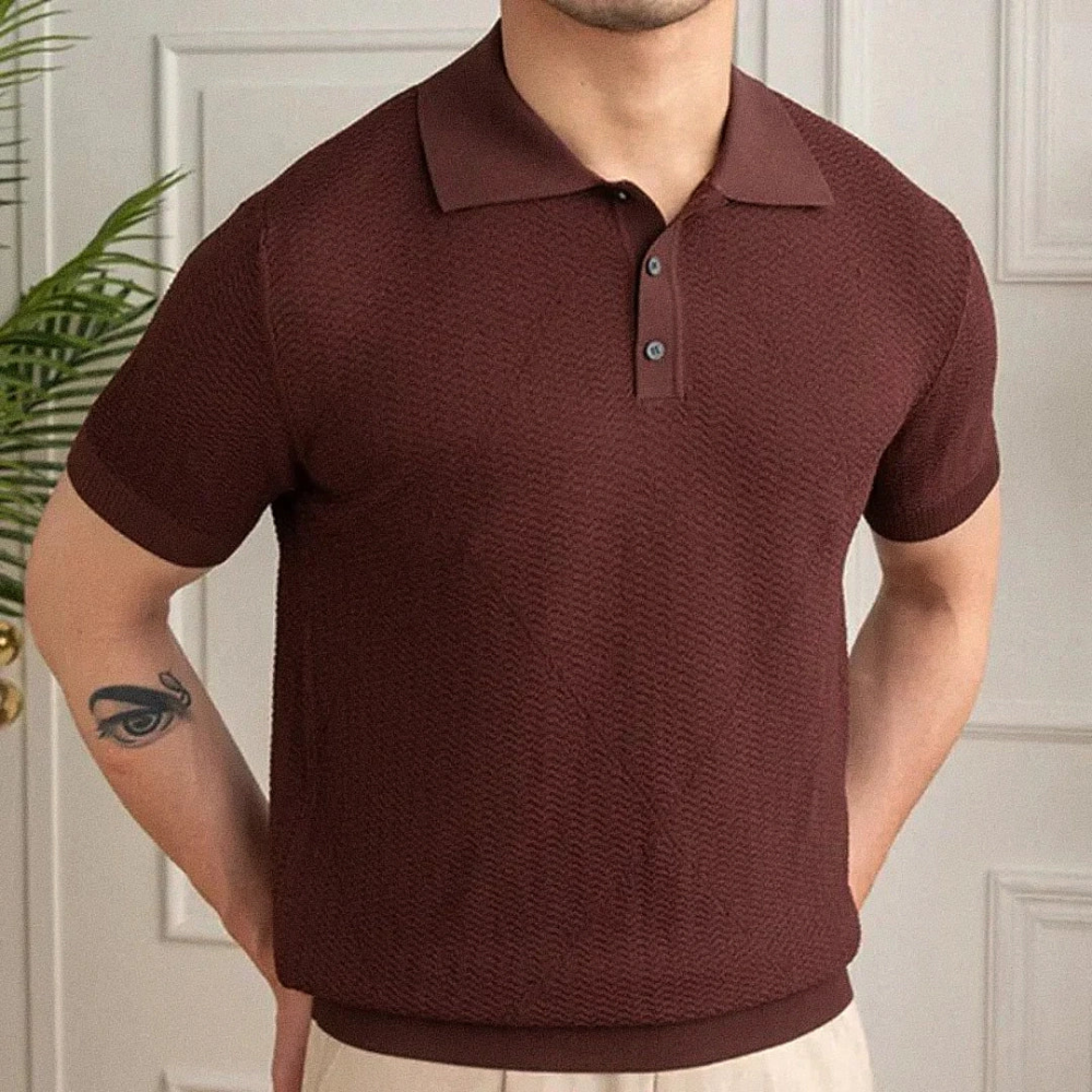 Camisa Polo Masculina – Tricot Chevron