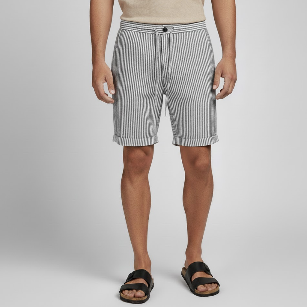 Bermuda Masculina de Linho - Listrada