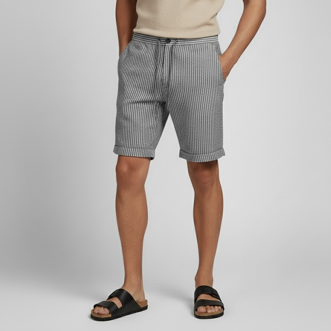 Bermuda Masculina de Linho - Listrada
