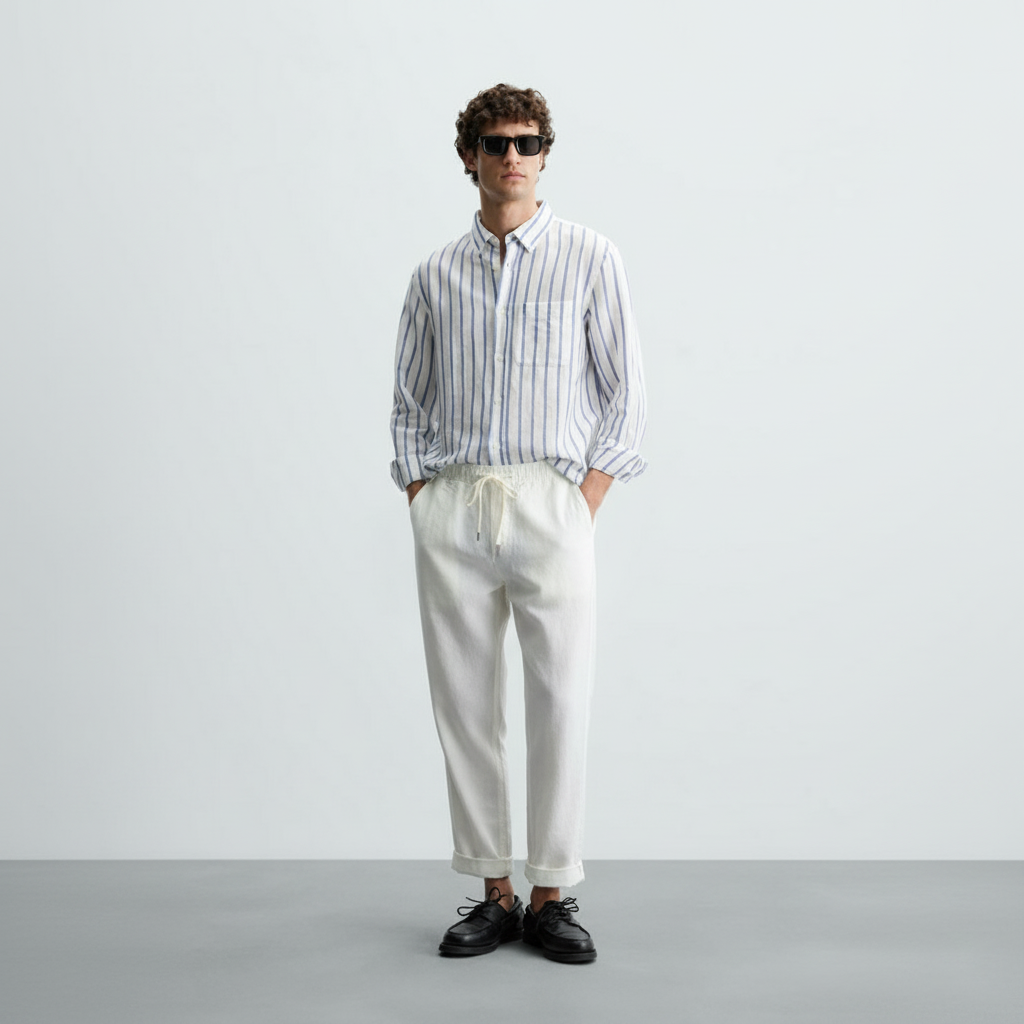 Calça Masculina de Linho - Santorini