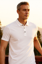 Camisa Polo Masculina - Seda Gelo